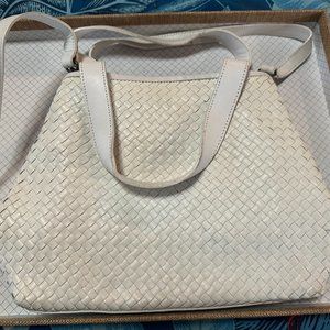 Talbots White Basketweave hand bag